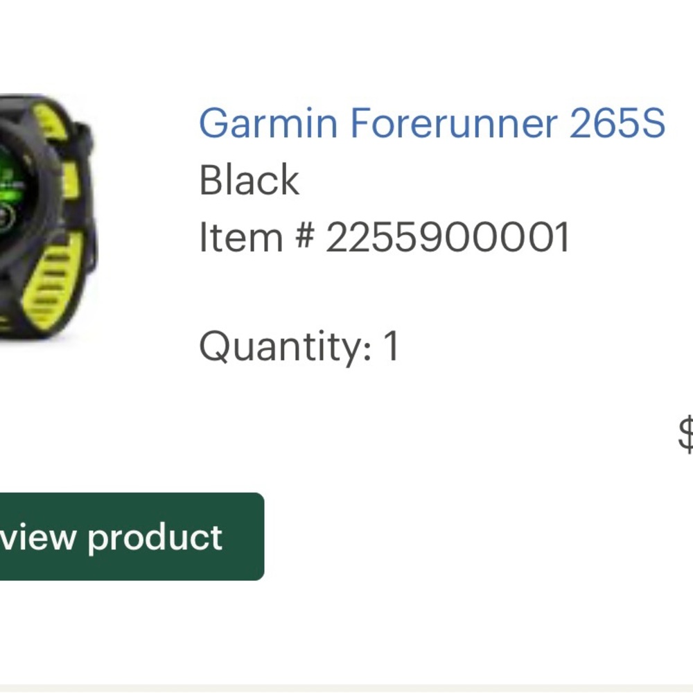 Garmin Forerunner 265S Black and Neon Green Watch